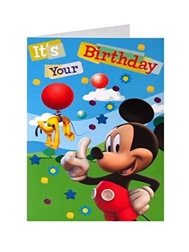 mickey mouse pluto it's your birthday balloon stars geburtstagskarte von Mickey Mouse