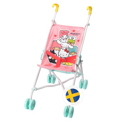 Hello Kitty Puppenwagen Sulky für Kinder - leichtes, zusammenklappbares und tragbares Design, Rosa und Weiß mit bezauberndem Hello Kitty-Motiv, perfektes Spielzeug für Kinder ab 3 Jahren Hello Kitty Puppenwagen Sulky für Kinder - leichtes, zusammenklappbares und tragbares Design, Rosa und Weiß mit bezauberndem Hello Kitty-Motiv, perfektes Spielzeug für Kinder ab 3 Jahren von Micki