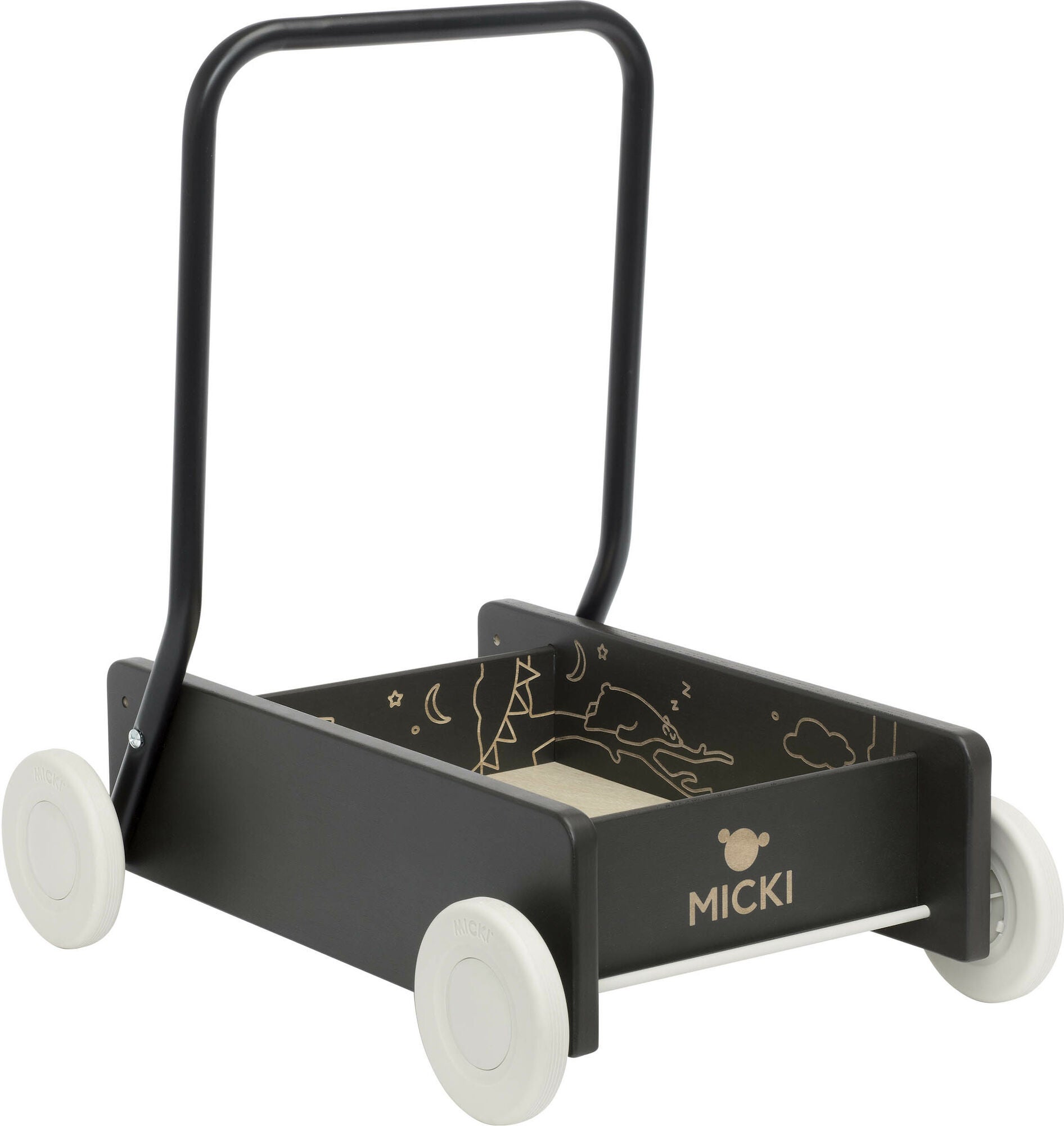 Micki Premium Lauflernwagen, Schwarz, Babyspielzeug von Micki