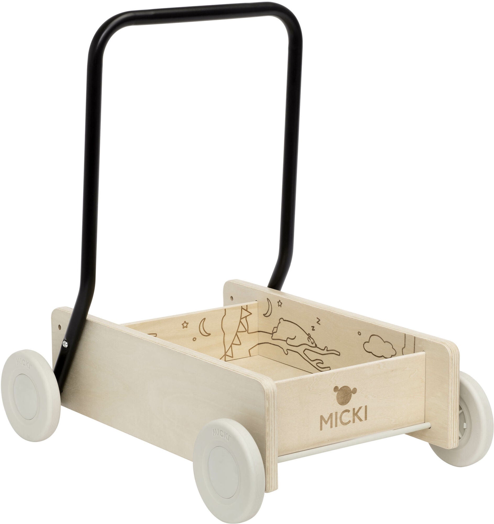 Micki Premium Lauflernwagen, Wood, Babyspielzeug von Micki