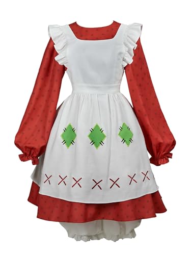 Micotaku Cosplay-Kostüm-Set mit Erdbeer-Schatz, rotes Kleid, weiße Schürze, Kürbishose, Petticoat, Hut-Set Micotaku Cosplay-Kostüm-Set mit Erdbeer-Schatz, rotes Kleid, weiße Schürze, Kürbishose, Petticoat, Hut-Set von Micotaku