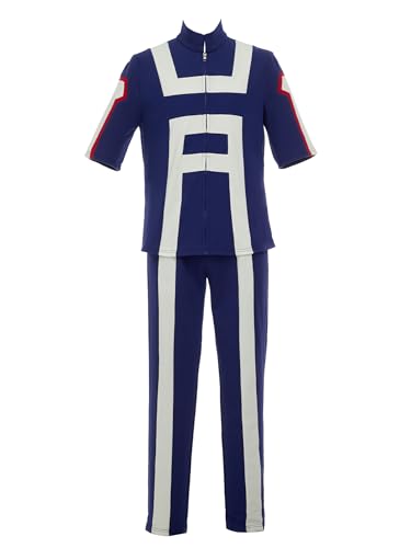Micotaku My Hero Academia Herren Sportbekleidung Cosplay Kostüm, blau/weiß, XL von Micotaku
