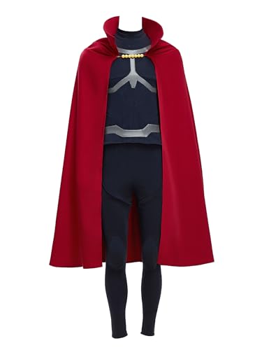 Micotaku My Hero Academia Staffel 6 Herren Tomura Shigaraki Cosplay Kostüm Set mit Umhang, Schwarz und Rot, L von Micotaku