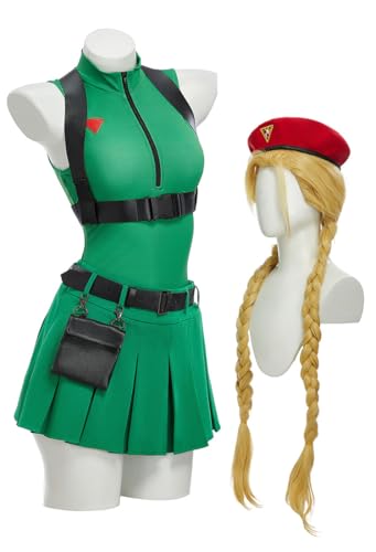 Micotaku Street Fighter Offiziell lizenziertes Cammy-Kostüm für Damen, Cosplay-Outfit, Grün und Rot, M von Micotaku