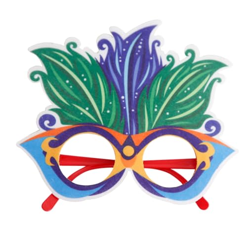 Brillengestelle Verkleiden New Mexico Mardi Gras Brillen Dekoration Foto Requisiten Maskerade Verkleiden Party Zubehör Mardi Gras Kostüm Passende Bunte Feder Gestelle (B) von Micozy