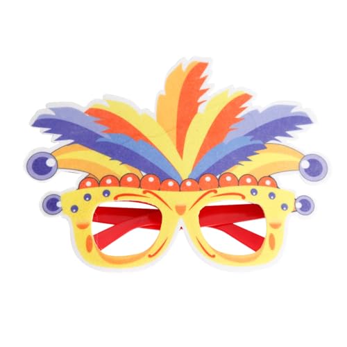 Brillengestelle Verkleiden New Mexico Mardi Gras Brillen Dekoration Foto Requisiten Maskerade Verkleiden Party Zubehör Mardi Gras Kostüm Passende Bunte Feder Gestelle (I) von Micozy