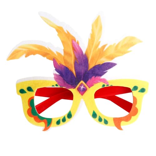 Brillengestelle Verkleiden New Mexico Mardi Gras Brillen Dekoration Foto Requisiten Maskerade Verkleiden Party Zubehör Mardi Gras Kostüm Passende Bunte Feder Gestelle (J) von Micozy