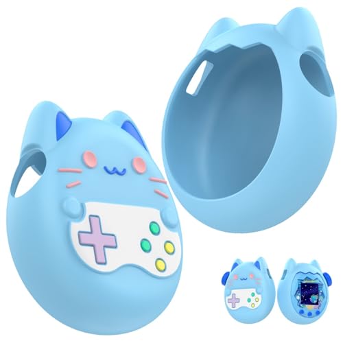 Silikon Schutzhülle für Tamagotchi Paradise Virtuelles Haustier Ultra-Dünn rutschfest Transparent, Virtuelles Haustier Schutzhülle Weiche Silikonhülle für Spielkonsole(Blau) von Micpointik