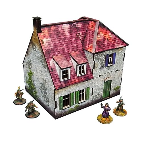 WW2 Normandy Farmhouse PREPAINTED [28mm/1:56] - Miniaturhaus für Militär-Enthusiasten & Historik-Interessierte, Alter: Ab 10 Jahren, Unisex von Micro Art Studio