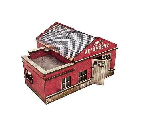 WW2 Normandy Garage w. Petrol Station PREPAINTED [28mm/1:56] von Micro Art Studio