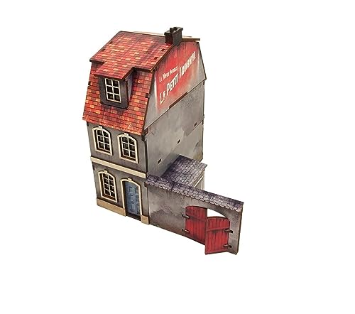 WW2 Normandy Townhouse 1 PREPAINTED [28mm/1:56] - Miniaturhaus - Historisch - WW2 - Spielzeuggebäude - Erwachsene und ältere Teenager von Micro Art Studio