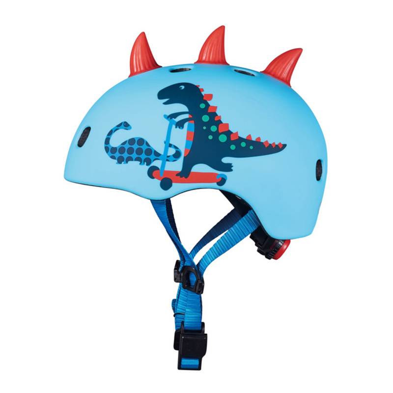 Kinderhelm SCOOTERSAURUS  MATT mit LED-Blinklicht in hellblau von Micro