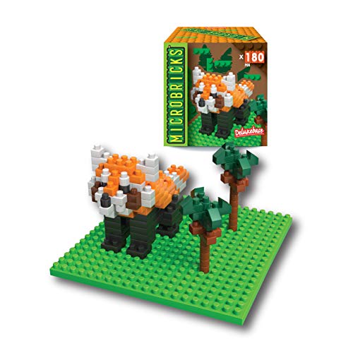 Microbricks -Roter Panda von Deluxebase. Mini Block Bär 3D-Puzzle für Kinder. von Deluxebase