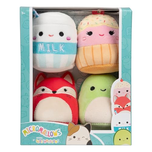 Squishmallows Micromallows SQMM0007-4er Pack, superweiche Mini, 6,5 cm Plüschfiguren, Fifi, Henry, Melly & Clara von Squishmallows