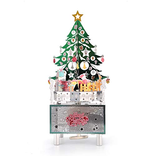 Microworld 3D Metall Puzzle, Weihnachtsbaum Music Box Model Kit, DIY 3D Metal Model Kunsthandwerks Geschenkspielzeug für Kinder (Jingle Bell) von Microworld