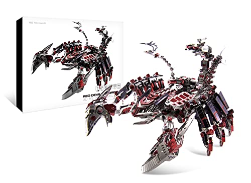 Microworld 3D Metall Puzzle Mechanische Red Devils Scorpion Challenge Tier Modellbausätze, Puzzles DIY Art Craft Geschenk für Erwachsene von Microworld
