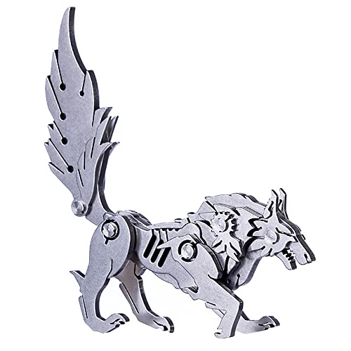 Microworld 3D Metallmodell Kits, mechanisches Wolf 3D -Metall -Puzzle, Stahl Warcraft DIY Tier Einfache 3D -Rätsel Kunsthandwerk Geschenke Spielzeug Spielzeug von Microworld