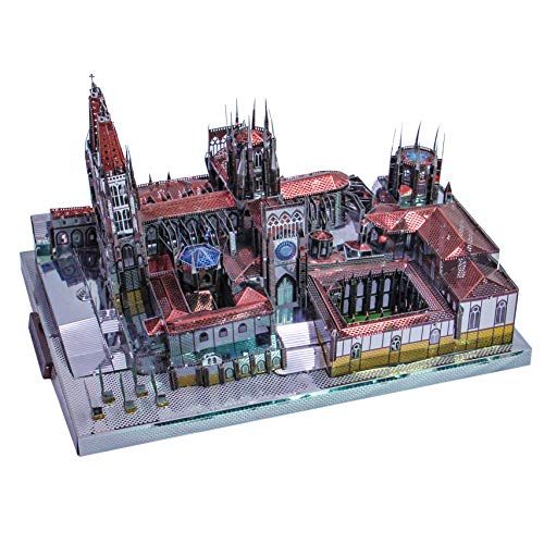 Microworld 3D -Puzzle für Erwachsene Metall, Architektur Model Building -Kits, 3D -Metall -Rätsel DIY Puzzle Hirnteaser Geschenkspielzeug für Teenager (Spanienburgos Kathedrale) von Microworld