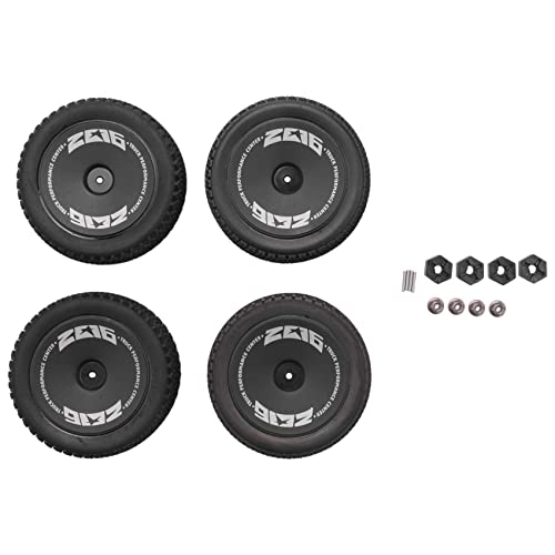 Micvtve Set mit 4 Reifen aus Gummi mit Sechskantmutter für 144001 144010 124016 124017 124018 124019 Upgrade-Teilen, RC, 1 von Micvtve
