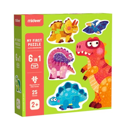 Mideer My First Puzzle – Kinderpuzzles Alter 2 – Puzzles Dinosaurier (süßer Dinosaurier) von Mideer