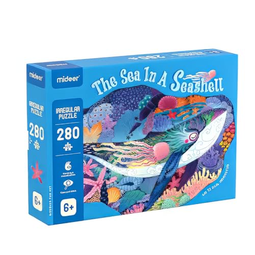 Mideer Puzzle Geformtes Puzzle: Riesiges Tier Das Meer und eine Muschel 280 6+ von Mideer