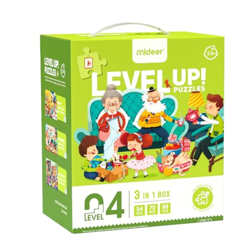 Mideer Puzzles für Kinder ab 3,5 Jahren, Level-Up-Puzzles für Kinder, Lernspiele vor der Schule, Lernspiele für Kleinkinder, Lernspielzeug für Jungen und Mädchen, A Day of Mine (Stufe 4) von Mideer