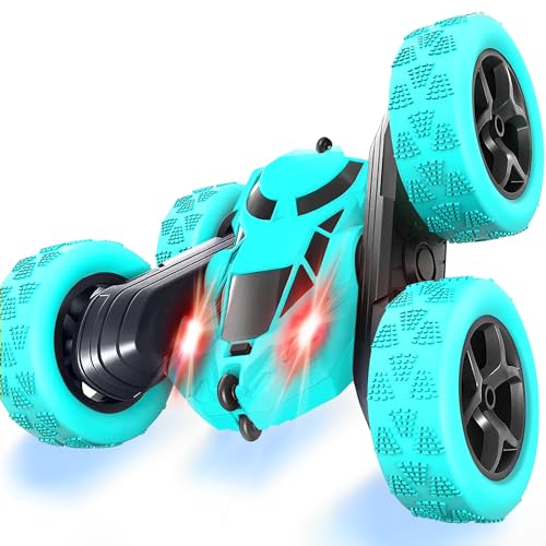 Ferngesteuertes Auto, 90 Min Spielzeit, 2.4Ghz Doppelseitig 360° drehbare RC Stunt Crawler mit Scheinwerfern, 4WD Off Road Drift RC Auto Spielzeug Geschenke für Jungen 6-12 Hellblau Ferngesteuertes Auto, 90 Min Spielzeit, 2.4Ghz Doppelseitig 360° drehbare RC Stunt Crawler mit Scheinwerfern, 4WD Off Road Drift RC Auto Spielzeug Geschenke für Jungen 6-12 Hellblau von MidiVix