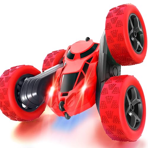 MidiVix Ferngesteuertes Auto, 2.4Ghz Doppelseitig 360° drehbare RC Stunt Crawler mit Scheinwerfern, 4WD Off Road Drift RC Auto Spielzeug Geschenke für Jungen 6-12 Rot MidiVix Ferngesteuertes Auto, 2.4Ghz Doppelseitig 360° drehbare RC Stunt Crawler mit Scheinwerfern, 4WD Off Road Drift RC Auto Spielzeug Geschenke für Jungen 6-12 Rot von MidiVix