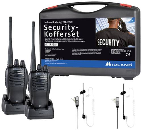 Midland G10 Pro PMR 2er Security-Koffer MA31 LK Pro C1107.S4 PMR-Funkgerät 2er Set von Midland
