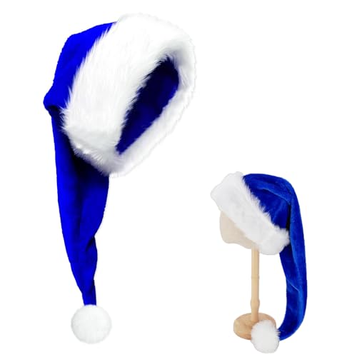 Lang Weihnachtsmütze für Kinder,Blau Santa Mütze mit Plüsch Rand Bequemes Dicker Klassischer nikolaus mütze aus Samt Weihnachtsmann-Kostümzubehör für festliche Partys im neuen Jahr Weihnachten Lang Weihnachtsmütze für Kinder,Blau Santa Mütze mit Plüsch Rand Bequemes Dicker Klassischer nikolaus mütze aus Samt Weihnachtsmann-Kostümzubehör für festliche Partys im neuen Jahr Weihnachten von Mienocol