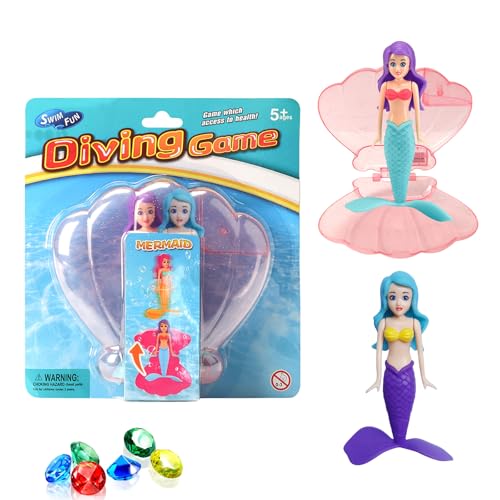Meerjungfrau Pool Spielzeug, Meerjungfrau Pool Spielzeug Muschel, Pools Tauchen Spielzeug Set, Meerjungfrauen Badespielzeug (Style7) von Mienocol