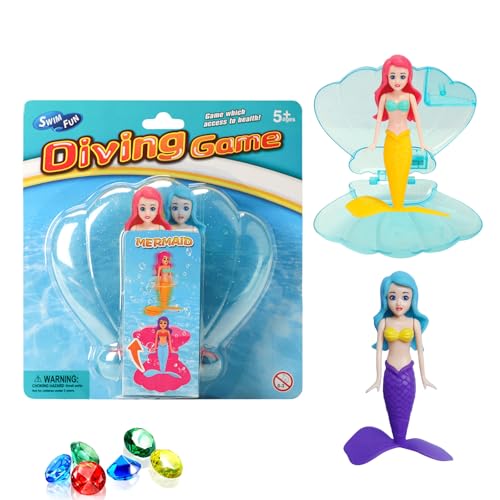 Meerjungfrau Pool Spielzeug, Meerjungfrau Pool Spielzeug Muschel, Pools Tauchen Spielzeug Set, Meerjungfrauen Badespielzeug (Style8) von Mienocol