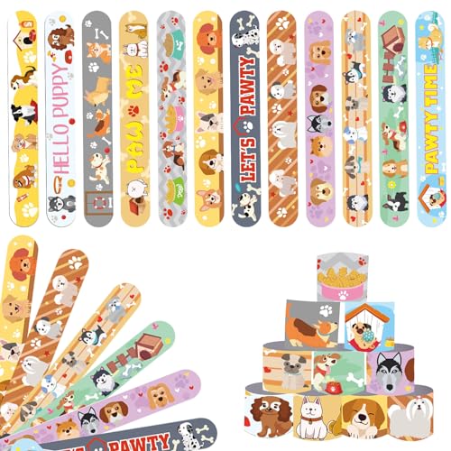 Mienocol 24 Stück Haustier-Hunde-Armbänder, Slap-Bänder, Pfotenabdruck-Welpen-Hunde-Party, Schnappband-Armbänder für Welpen, Hunde, Thema, Geburtstagsparty, Zubehör, Klassenzimmer, Preise, Mienocol 24 Stück Haustier-Hunde-Armbänder, Slap-Bänder, Pfotenabdruck-Welpen-Hunde-Party, Schnappband-Armbänder für Welpen, Hunde, Thema, Geburtstagsparty, Zubehör, Klassenzimmer, Preise, von Mienocol