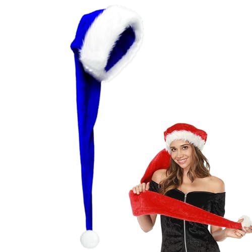 Mienocol Lang Weihnachtsmütze für Erwachsene,Königsblau Santa Mütze mit Plüsch Rand Bequemes Dicker Klassischer nikolaus mütze aus Samt Weihnachtsmann-Kostümzubehör für festliche Partys im neuen Jahr Mienocol Lang Weihnachtsmütze für Erwachsene,Königsblau Santa Mütze mit Plüsch Rand Bequemes Dicker Klassischer nikolaus mütze aus Samt Weihnachtsmann-Kostümzubehör für festliche Partys im neuen Jahr von Mienocol