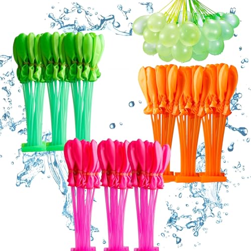 Wasserballons für Kinder/Erwachsene, 12 Strauß, schnell befüllbar, selbstdichtender Wasserballon, einfach zu befüllen, bunte Spritzwasser-Ballons für Outdoor, Garten, Strand, Pool, Party, Kampf Wasserballons für Kinder/Erwachsene, 12 Strauß, schnell befüllbar, selbstdichtender Wasserballon, einfach zu befüllen, bunte Spritzwasser-Ballons für Outdoor, Garten, Strand, Pool, Party, Kampf von Mienocol