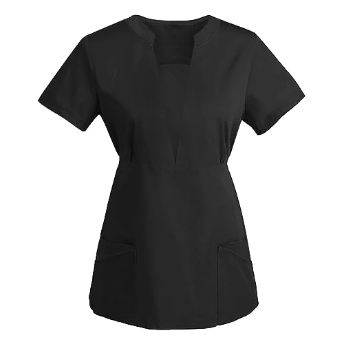 Mifeiwukawa Damen-OP-Oberteil, V-Ausschnitt, T-Shirt für Damen, Krankenschwestern, Uniform, Bluse, Tunika, Tops, Pflegeruniform, Tunika, Halloween, Cosplay, Klinik, Dienstmädchen, schützendes von Mifeiwukawa