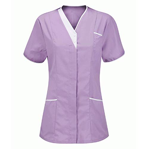 Mifeiwukawa Damen-OP-Oberteil, V-Ausschnitt, T-Shirt für Damen, Krankenschwestern, Uniform, Bluse, Tunika, Tops, Pflegeruniform, Tunika, Halloween, Cosplay, Klinikdienstmädchen, schützendes von Mifeiwukawa
