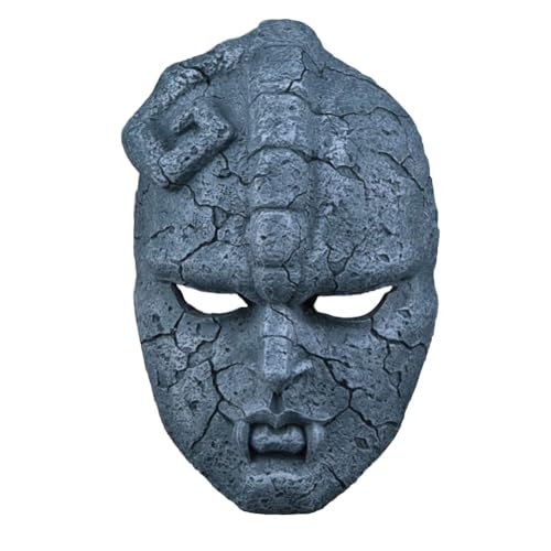 Mifeiwukawa Halloween-Cosplay-Maske, japanische Anime-Figur, Dio Brando/Jonathan Joestar, Harzstein, Geistermaske, Karnevalsmaske, Basteldekorationen (Typ1, 24 x 13 cm) von Mifeiwukawa