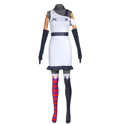 Mifeiwukawa Hazbin Hotel Anime Cosplay Kostüm Set Lucifer Morningstar/Valentino/Niffty Cosplay Halloween Kostüm Anime Kleidung Karneval Party Bühne Outfit (Typ1, L) von Mifeiwukawa