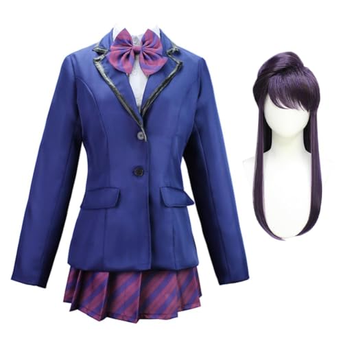 Mifeiwukawa Komi Shoko Cosplay Komi Can 't Communicate Anime Kostüm Cosplay Campus Uniform Frauen Kostüm Thema Party Comic Con Halloween Cosplay Kostüm mit Perücke volles Set (M) von Mifeiwukawa