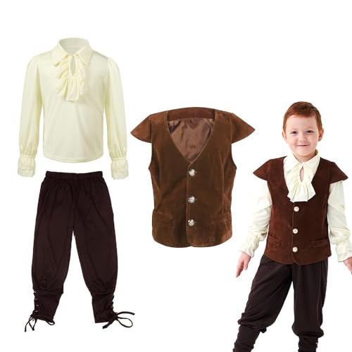 Mifeiwukawa Mittelalterliche Kostüme Full Set Herren kleidung Renaissance Viktorianisch Rüsche Halloween Fasching Kostüme Cosplay (typ1, S) von Mifeiwukawa