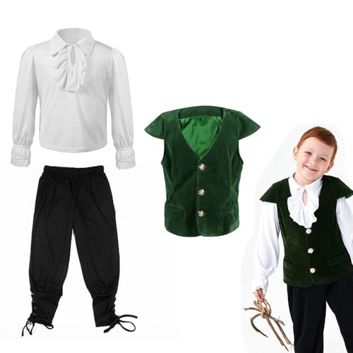 Mifeiwukawa Mittelalterliche Kostüme Full Set Herren kleidung Renaissance Viktorianisch Rüsche Halloween Fasching Kostüme Cosplay (typ4, M) von Mifeiwukawa