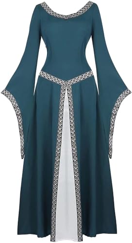 Mifeiwukawa Mittelalterliches Kleid, Renaissance-Kostüm, langes Kleid, irisches Kleid, luxuriös, viktorianisch, Vintage, Cosplay, Damen, Dunkelgrün, Größe XXL Mifeiwukawa Mittelalterliches Kleid, Renaissance-Kostüm, langes Kleid, irisches Kleid, luxuriös, viktorianisch, Vintage, Cosplay, Damen, Dunkelgrün, Größe XXL von Mifeiwukawa