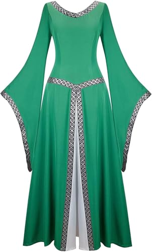 Mifeiwukawa Mittelalterliches Kleid, Renaissance-Kostüm, langes Kleid, irisches Kleid, luxuriös, viktorianisch, Vintage, Cosplay, Damen, Grün, Größe S Mifeiwukawa Mittelalterliches Kleid, Renaissance-Kostüm, langes Kleid, irisches Kleid, luxuriös, viktorianisch, Vintage, Cosplay, Damen, Grün, Größe S von Mifeiwukawa