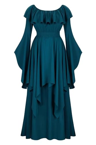Mifeiwukawa Mittelalterliches Kleid, langes Renaissance-Kostüm, Kleid über Deluxe, viktorianisch, Vintage, Cosplay, Damen, 6701dunkelgrün, Größe M Mifeiwukawa Mittelalterliches Kleid, langes Renaissance-Kostüm, Kleid über Deluxe, viktorianisch, Vintage, Cosplay, Damen, 6701dunkelgrün, Größe M von Mifeiwukawa