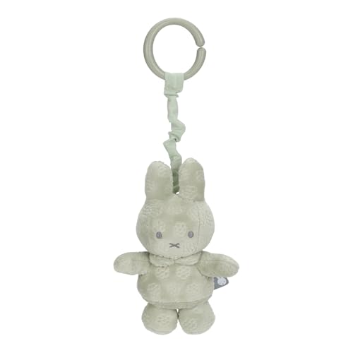 Miffy Tiamo NIJN890 Stoff Aufziehtier Hase Spielzeug für Babyschale/Kinderwagen - Green Flower von Miffy