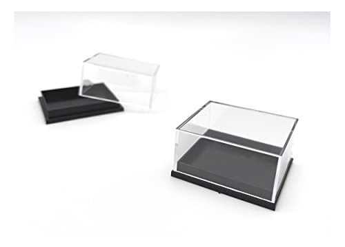 10 Stück Boxen aus Acryl, Acrylboxen, Dosen, Musterboxen, Musterdosen für Sammlerstücke, Mineralien, Fossilien, Münzen, Schmuck (T4L) schwarz oder weiß (schwarz) von Mifinn