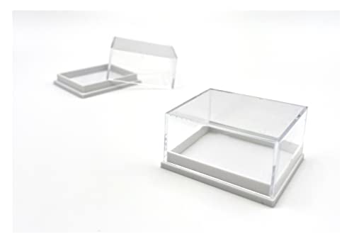 10 Stück Boxen aus Acryl, Dosen, Acrylboxen, Musterboxen, Musterdosen für Sammlerstücke, Mineralien, Fossilien, Münzen, Schmuck (T4L) schwarz oder weiß (weiß) von Mifinn