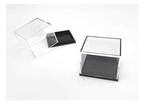 10 Stück Boxen aus Acryl, Acrylboxen, Dosen, Musterboxen, Musterdosen für Sammlerstücke, Mineralien, Fossilien, Münzen, Schmuck (T4H) schwarz oder weiß (schwarz) von Mifinn