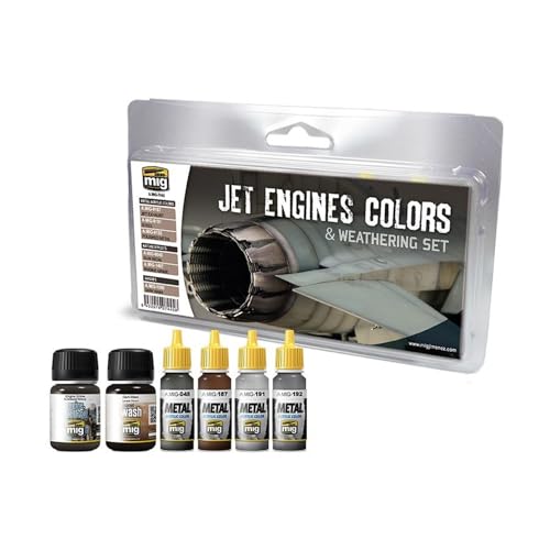 Ammo MIG-7445 Jet Engines Farben und Verwitterungs-Set, Mehrfarbig Ammo MIG-7445 Jet Engines Farben und Verwitterungs-Set, Mehrfarbig von Mig Jimenez